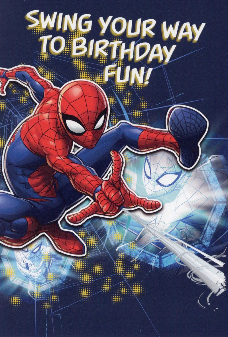 Marvel Spiderman Hallmark Birthday Greeting Card (8 x 5.5) collectible from hanrattycraftsgifts.co.uk