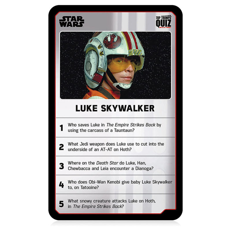 Top Trumps Quiz Star Wars 500 Questions The Skywalker Saga Twist Kids Game, rear view