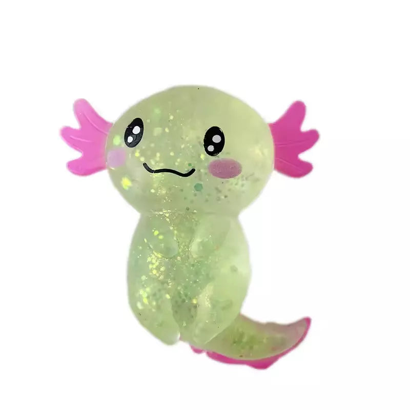 Axolotl Glitter Squishies Stress Fidget Toy, side angle