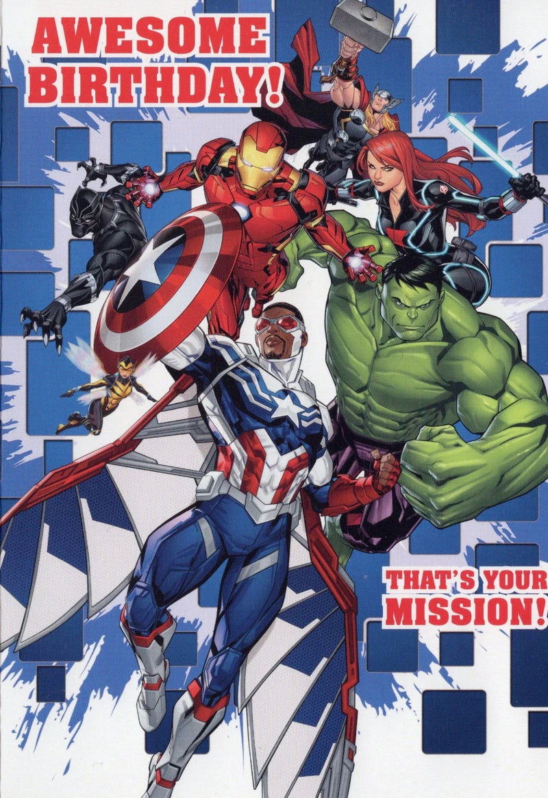 Marvel Avengers Hallmark Birthday Greeting Card (8 x 5.5) collectible from hanrattycraftsgifts.co.uk