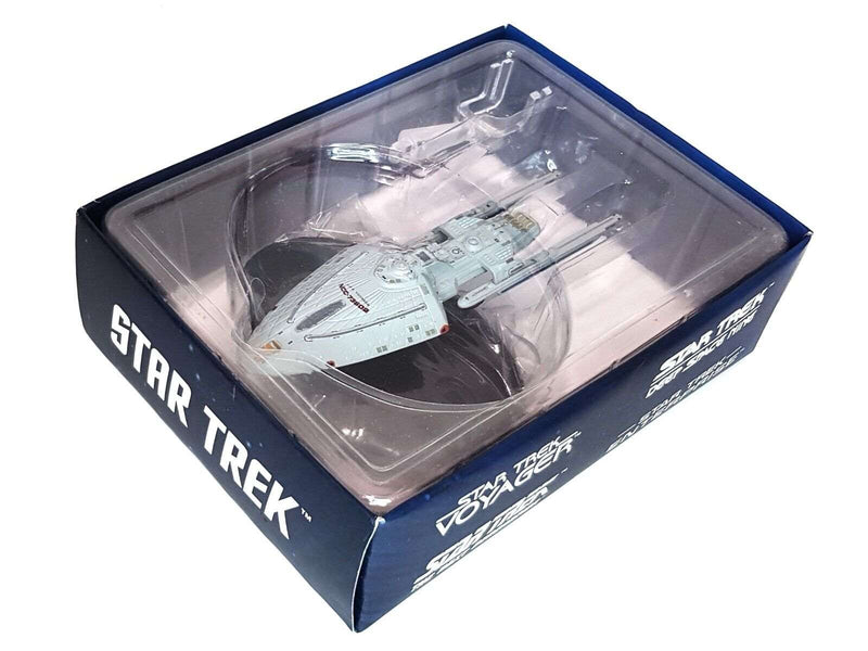U.S.S. Voyager NCC-73602 (Sternbach concept) Model Diecast Ship (Eaglemoss / Star Trek), in display