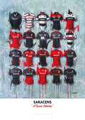 Saracens FC Shirts - A2 Signed Limited Edition Prints collectible from Terry Kneeshaw Art