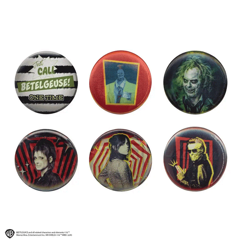 Beetlejuice Lenticular Badge Set of 6
