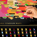 England Football Stadium Scratch-Off Map 25/26, side angle