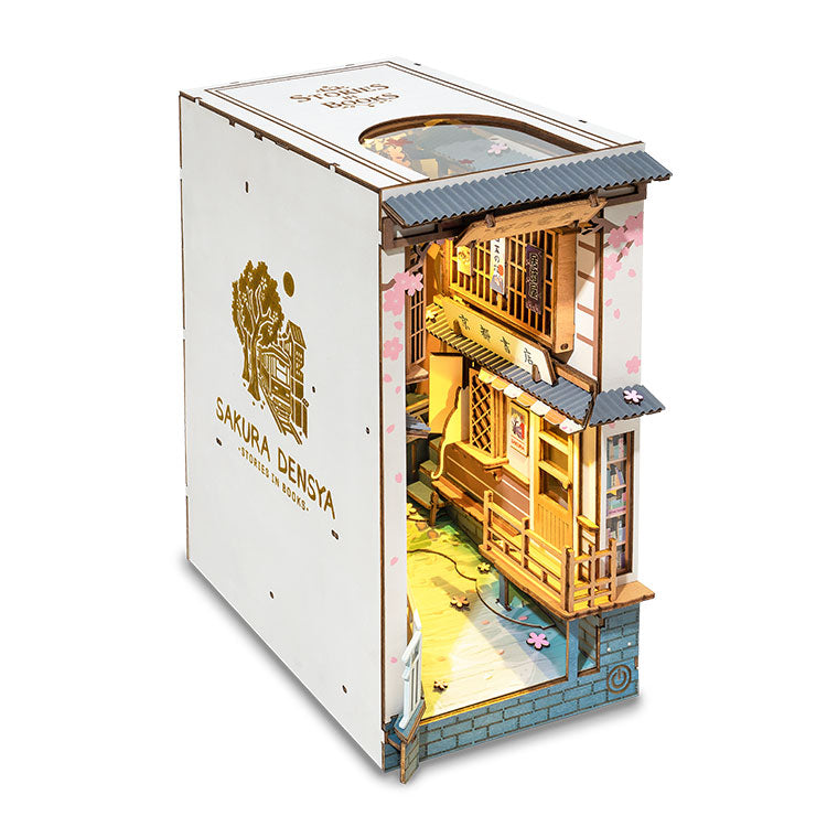Rolife Sakura Densya DIY Book Nook Shelf Insert Kit TGB01, packaging shot