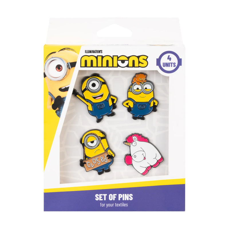 Minions Enamel Pin Badge Set of 4 with Butterfly Clasps alternate view