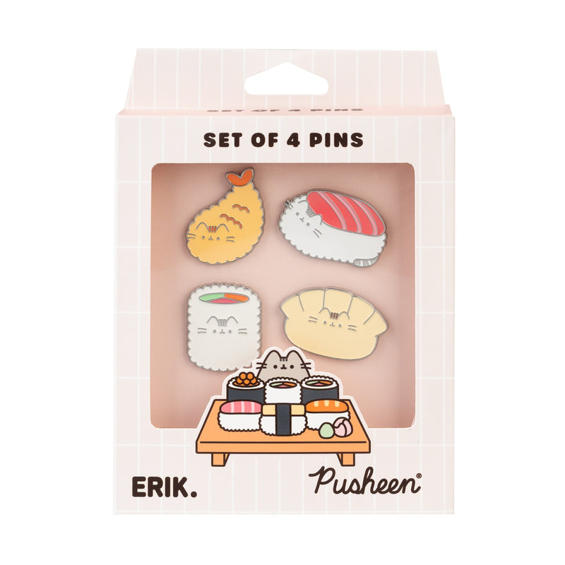 Pusheen Sushi Roll Set of 4 Enamel Pins alternate view