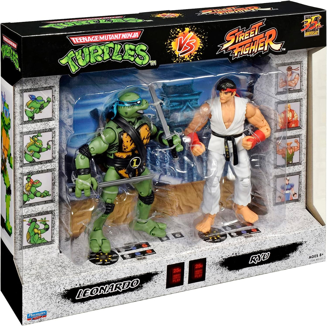 Teenage Mutant Ninja Turtles vs Street Fighter Leonardo & Ryu Figure Set