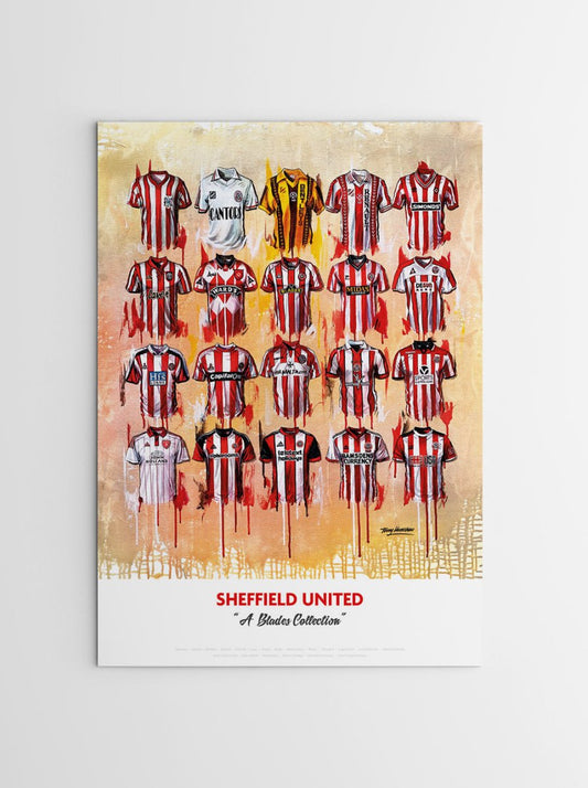 Sheffield United FC Shirts - A2 Signed Limited Edition Prints, alternate view