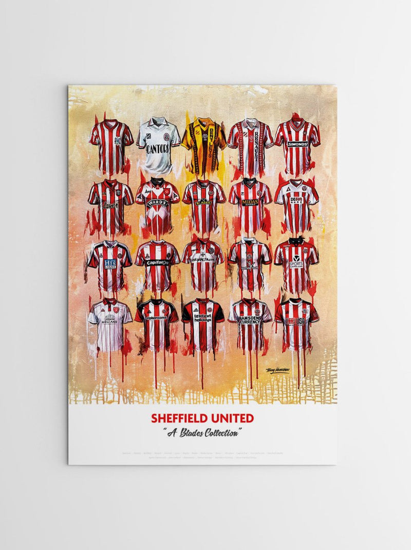 Sheffield United FC Shirts - A2 Signed Limited Edition Prints, alternate view