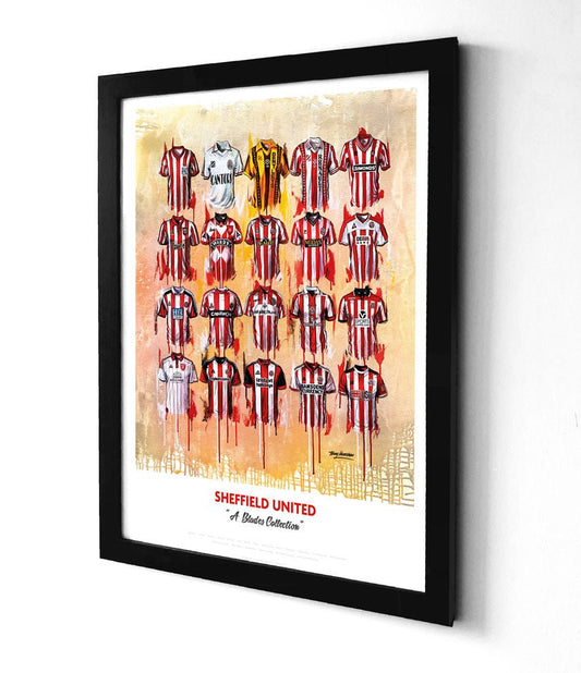 Sheffield United FC Shirts A3 collectible from Terry Kneeshaw Art