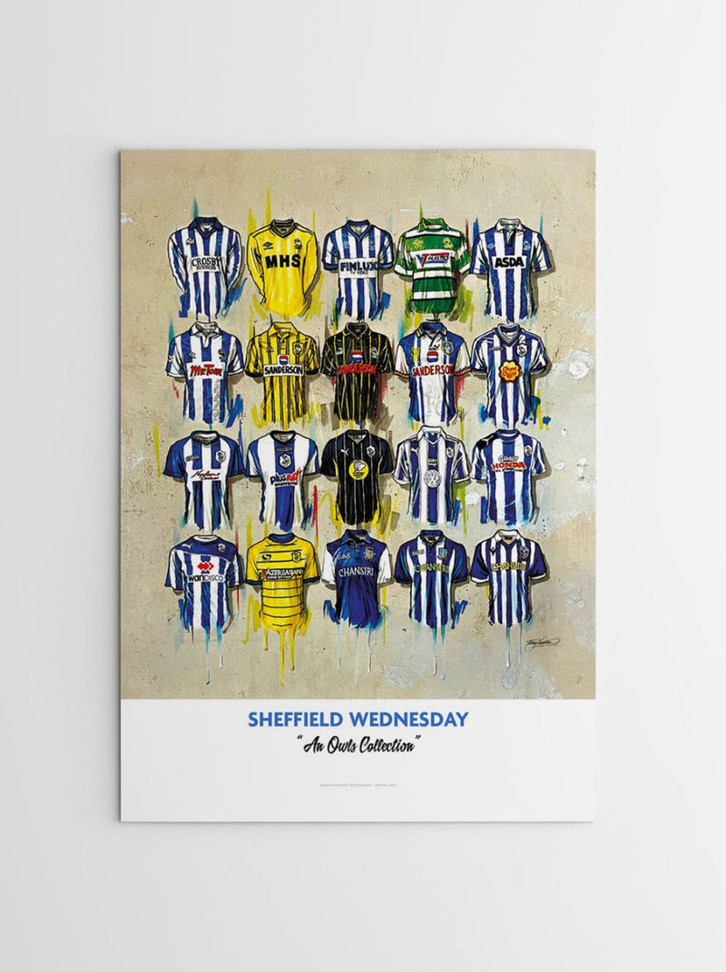 Sheffield Wednesday FC Shirts - A2 Signed Limited Edition Prints, alternate view