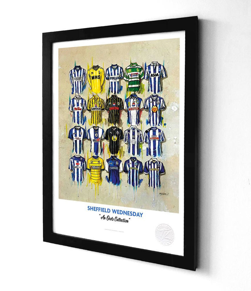 Sheffield Wednesday FC Shirts A3 collectible from Terry Kneeshaw Art