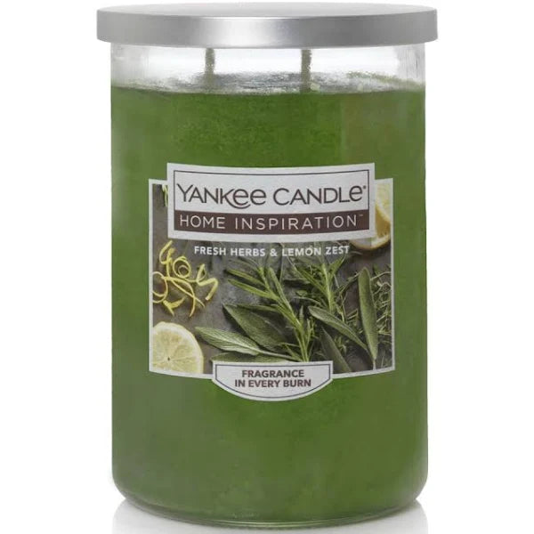 Yankee Double Wick Candle - Fresh Herbs And Lemon Zest 538 grams collectible from hanrattycraftsgifts.co.uk
