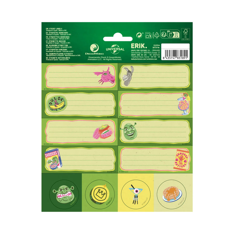 DreamWorks Shrek Self-Adhesive Labels Pack of 24 alternate view