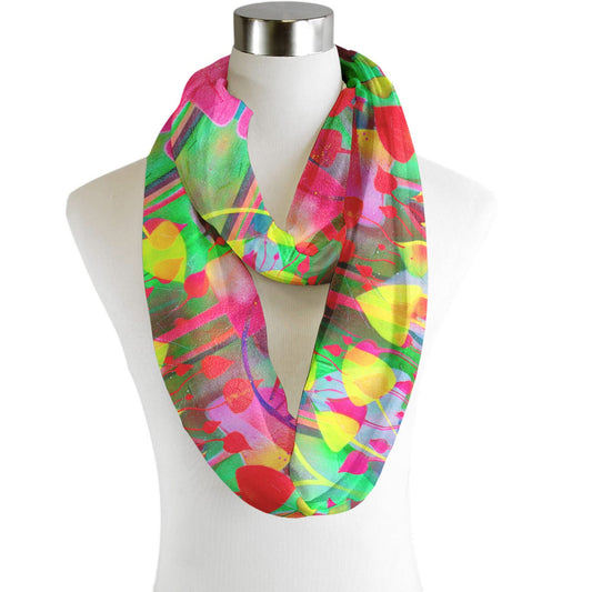 Penny Banger Colourful Mushrooms- Infinity Scarf - Chiffon collectible from https://britishmade.gifts/
