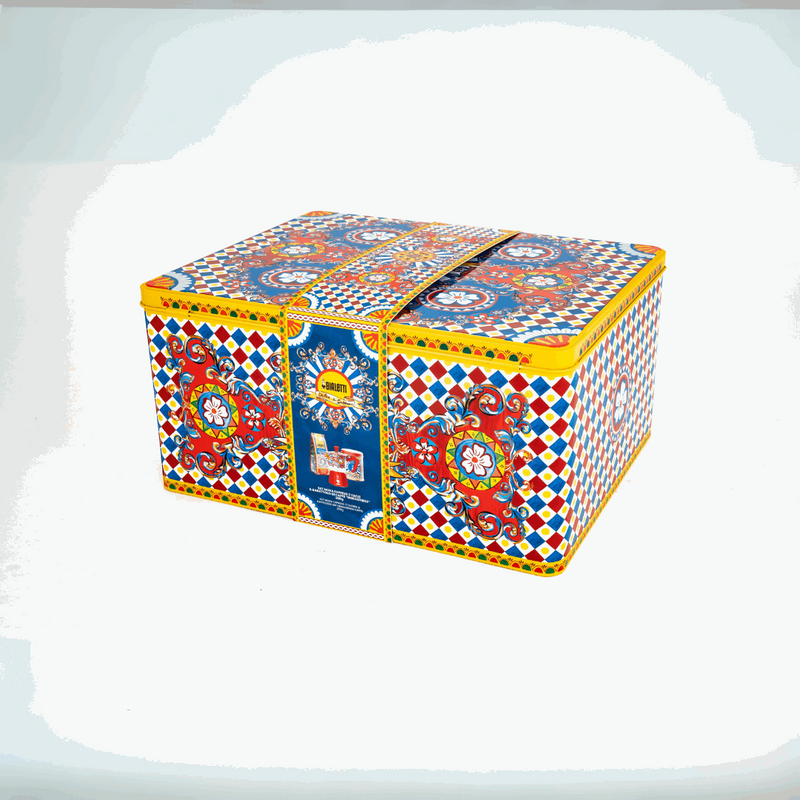 Bialetti X Dolce&Gabbana Sicilian Cart Gift Set (Moka 3 Cup and Coffee), packaging shot