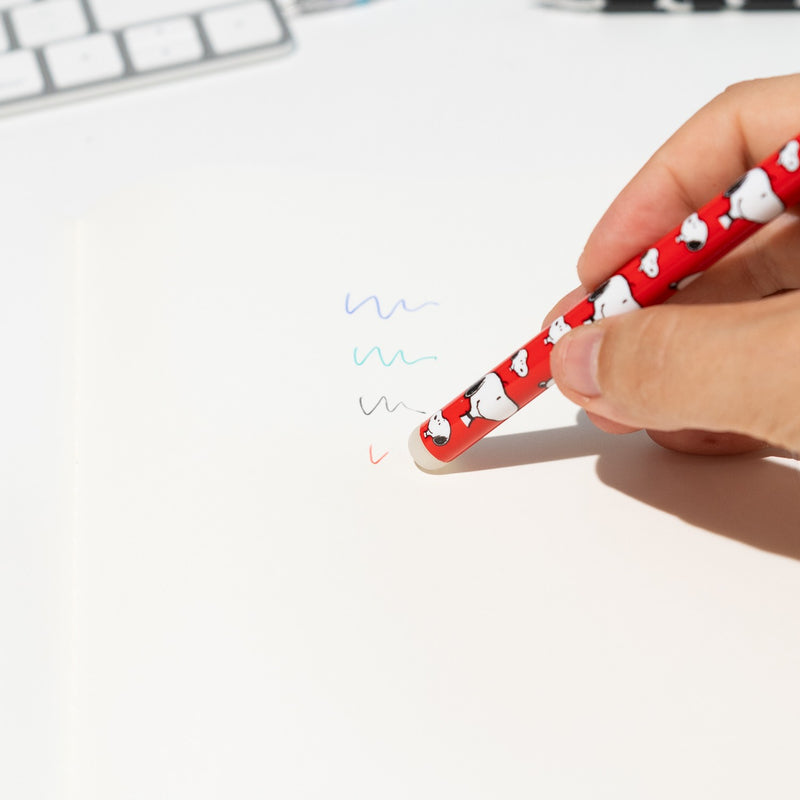 Snoopy Erasable Pen Set of 4 Colours in Window Box packaging view