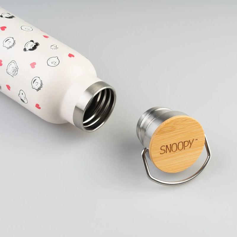 Snoopy Love Season Metal Water Bottle 500ml with Handle side angle