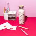 Snoopy Love Season Metal Water Bottle 500ml with Handle close up detail