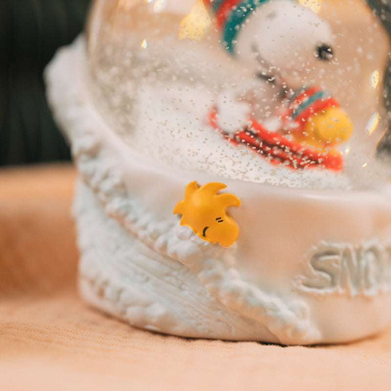 Snoopy Snow Globe Hand-Painted Resin and Glass packaging view