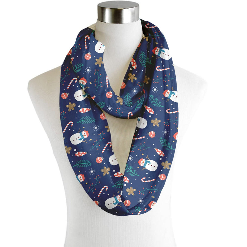 Christmas Snowmen - Scarf - Infinity - Chiffon collectible from https://britishmade.gifts/