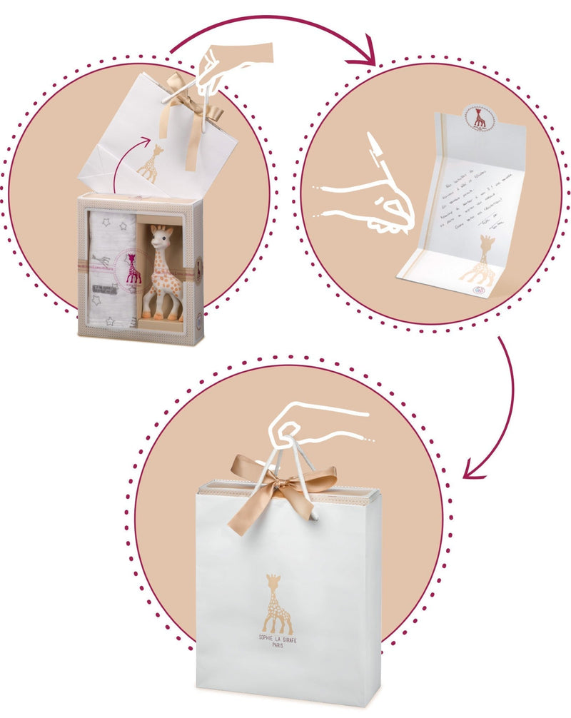 Sophie la girafe® Sophiesticated – The Comforter Set, packaging shot