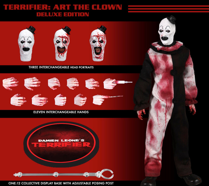 Terrifier Art the Clown One:12 Collective Deluxe Edition Action Figure front view