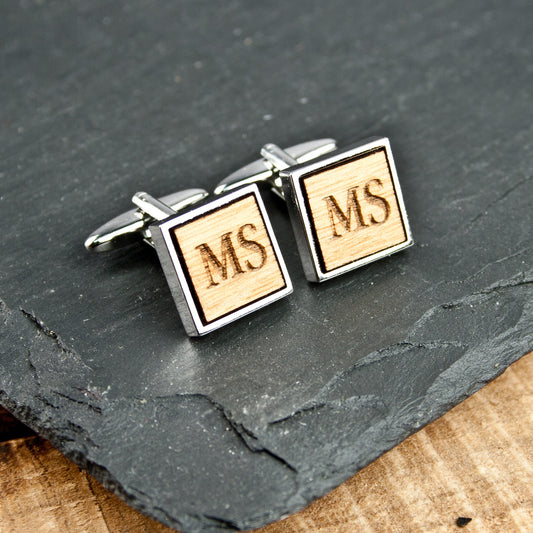 Personalised Square Wooden Cufflinks