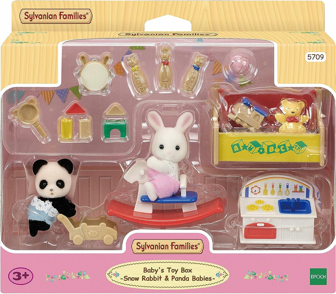 Sylvanian Families Baby's Toy Box: Snow Rabbit & Panda Babies