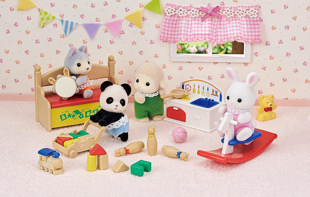 Sylvanian Families Baby's Toy Box: Snow Rabbit & Panda Babies