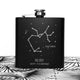 Personalised Star Constellation Matte Black Hip Flask