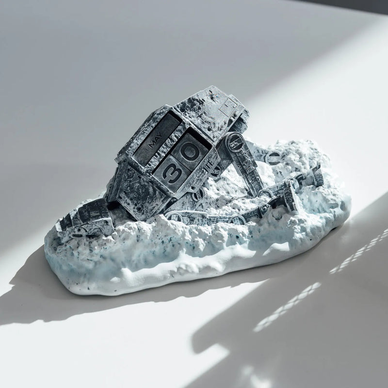 Star Wars AT-AT Derribado 3D Perpetual Calendar side angle