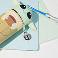 Star Wars Grogu The Child 3D Silicone Pencil Case close up detail