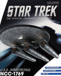 U.S.S. Armstrong NCC-1769 (Armstrong-type) Model Diecast Ship BONUS ISSUE (Eaglemoss / Star Trek), in display