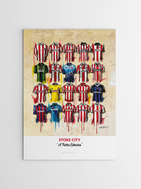 Stoke City FC Shirts - A2 Signed Limited Edition Prints, alternate view