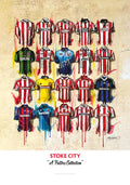 Stoke City FC Shirts - A2 Signed Limited Edition Prints collectible from Terry Kneeshaw Art