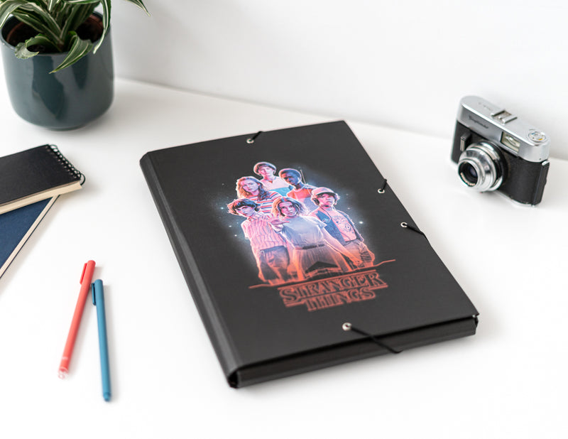 Stranger Things Premium Flap Folder With Elastic Closure design detail