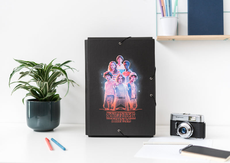 Stranger Things Premium Flap Folder With Elastic Closure side angle