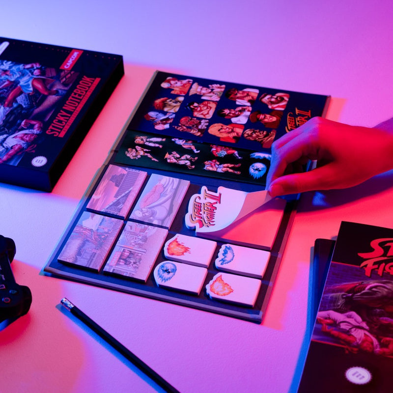 Street Fighter A5 Premium Notebook with Sticky Notes and Cover design detail