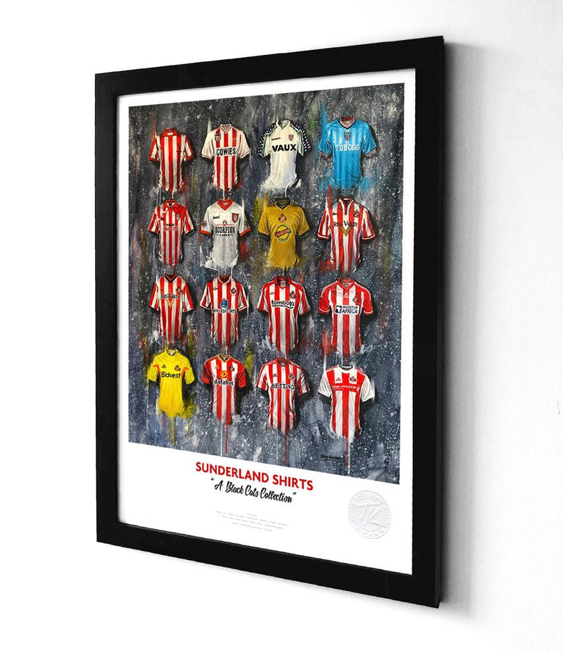 Sunderland FC Shirts A3 collectible from Terry Kneeshaw Art