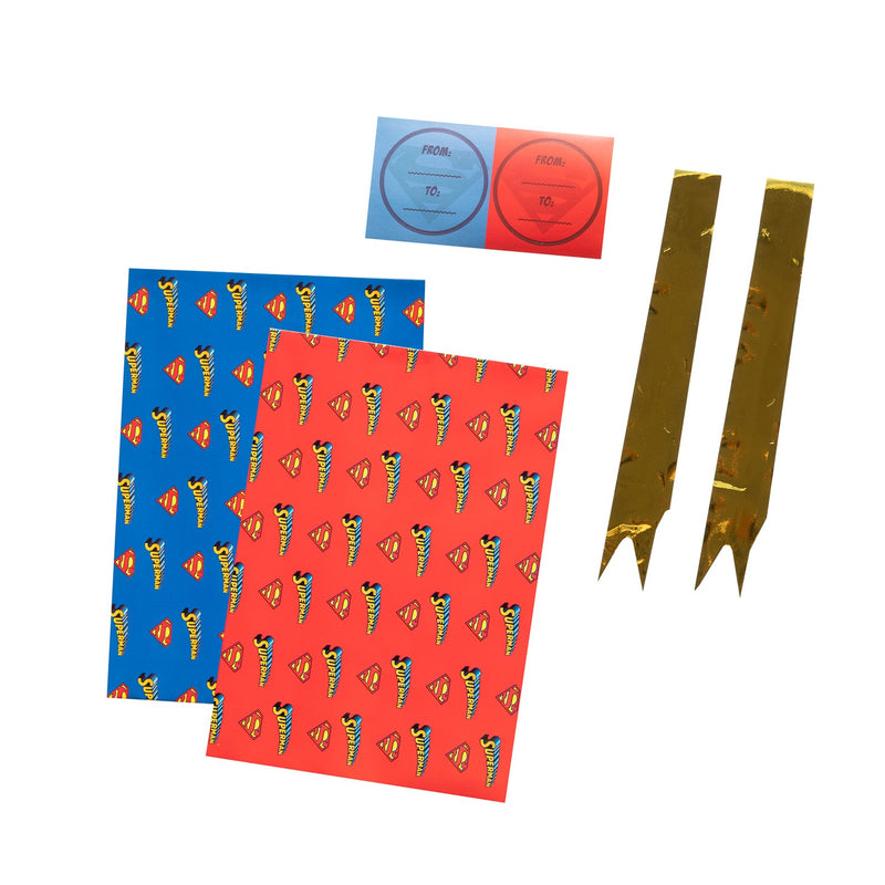 DC Comics Superman Wrapping Paper Set With Ribbon alternate view