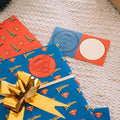 DC Comics Superman Wrapping Paper Set With Ribbon packaging view
