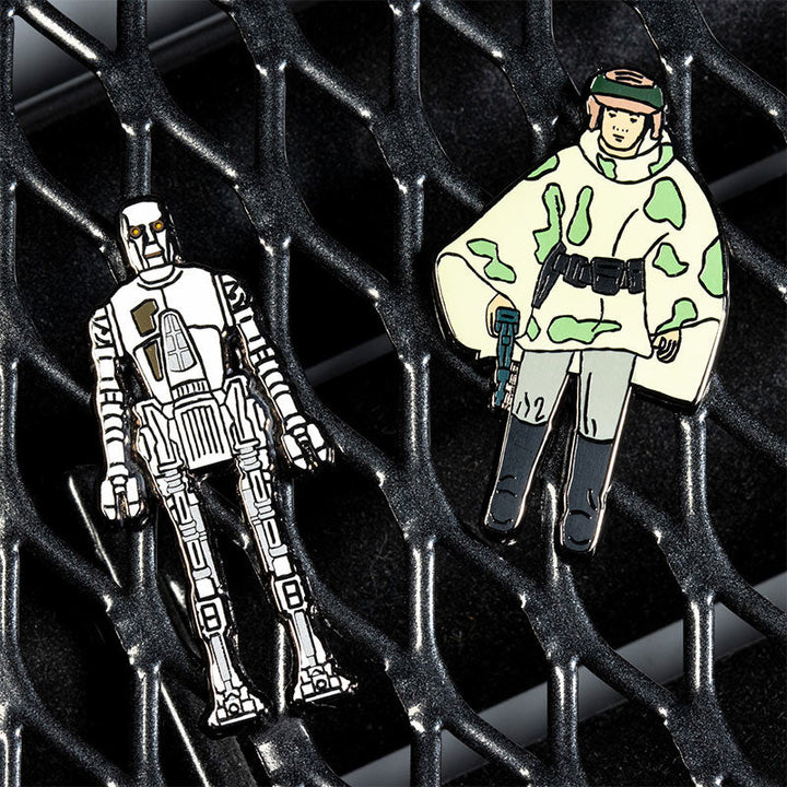 Official Pin Kings Star Wars Enamel Pin Badge Set 8D8 and Princess Leia Organa (in Combat Poncho)
