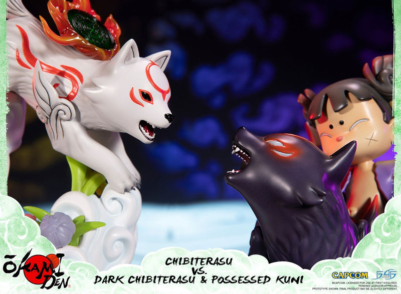 First4Figures Okamiden (Chibiterasu VS Dark Chibiterasu & Possessed Kuni) RESIN Statue Figure - Image 5