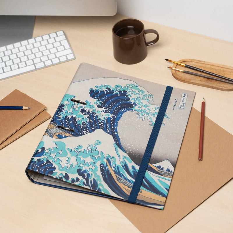 The Great Wave of Kanagawa Hokusai 2 Ring Binder close up detail