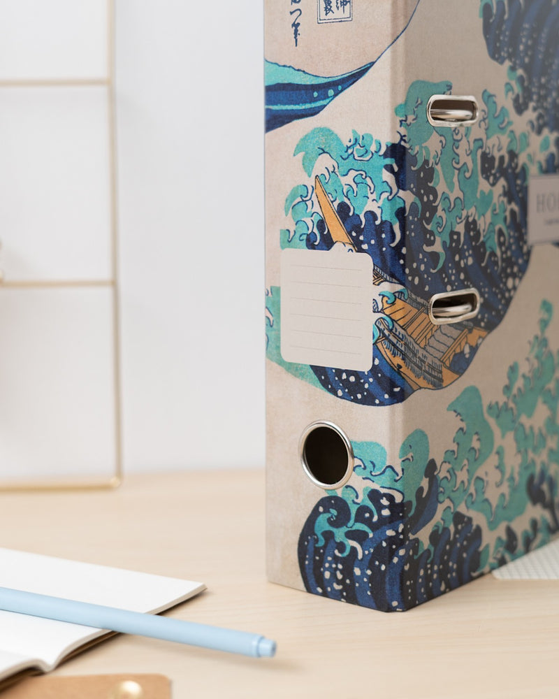 Hokusai The Great Wave of Kanagawa Lever Arch Folder packaging view