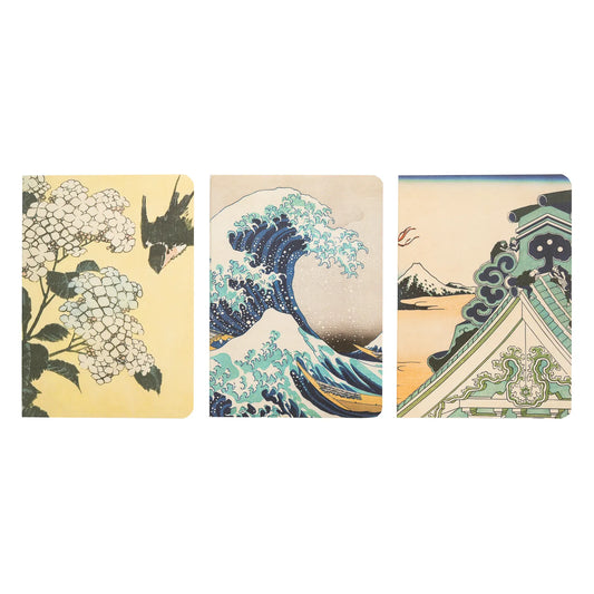 The Great Wave of Kanagawa Hokusai Pack of 3 A6 Notebooks alternate view