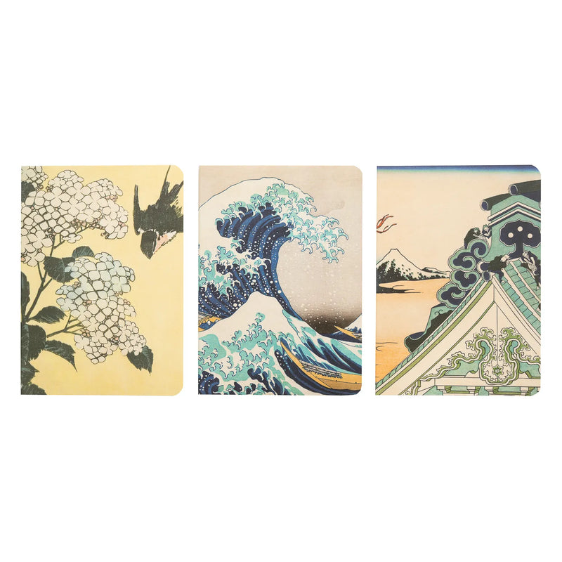 The Great Wave of Kanagawa Hokusai Pack of 3 A6 Notebooks alternate view