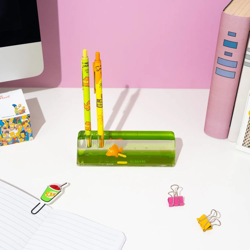 The Simpsons Blinky Three-Eyed Fish Acrylic Pen Set close up detail